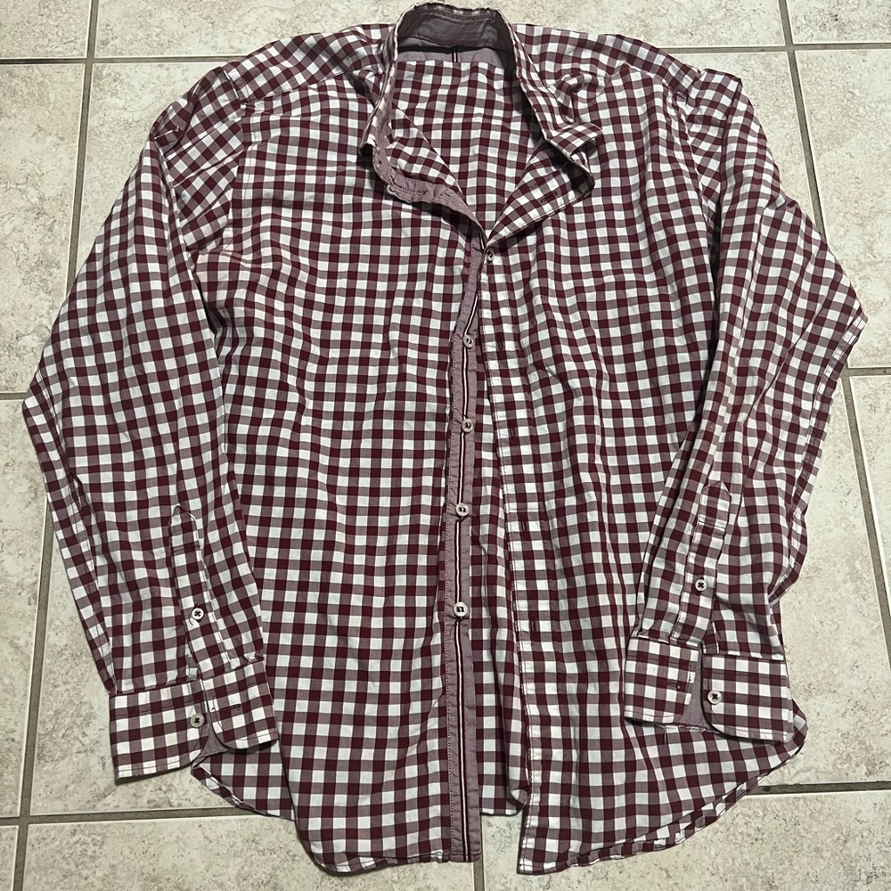 Zara man gingham button up shirt